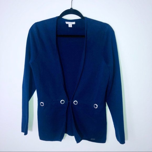 JUST IN - NAUTICA navy cardigan size Medium - Picture 7 of 8